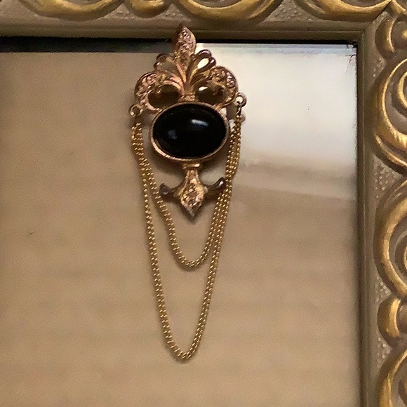 Bergere Jewelry - BERGERE Fleur De Lis Goldtone Brooch